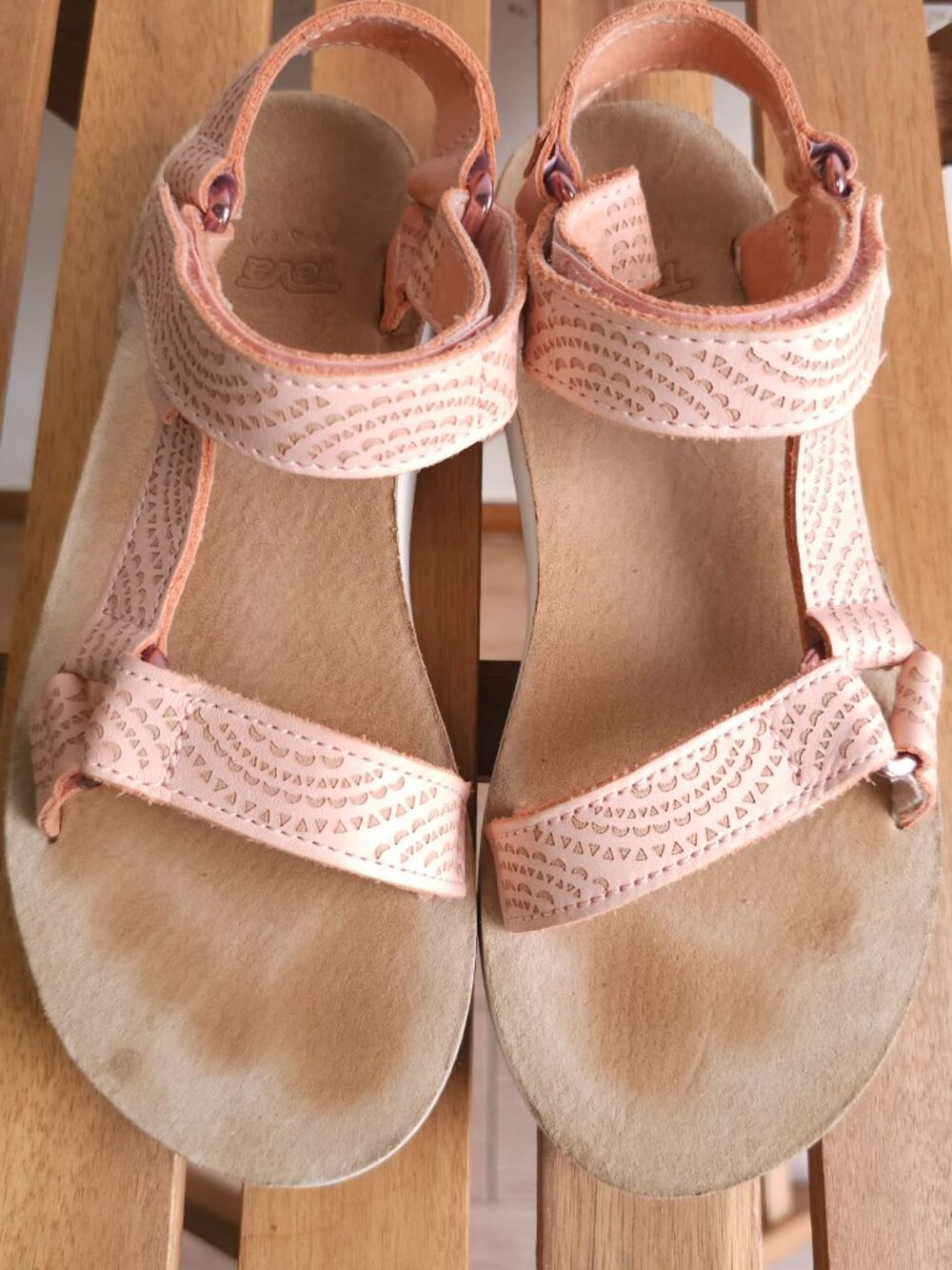 Teva Womens Midform Universal Geometric Tan Leather Summer Sandals Size 6 - Picture 6 of 8